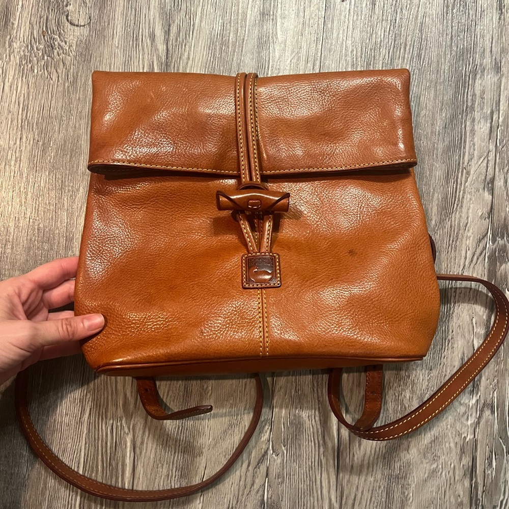 Genuine Dooney & Bourke Light Brown Leather Backpack